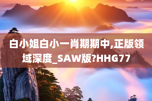 白小姐白小一肖期期中,正版领域深度_SAW版?HHG77