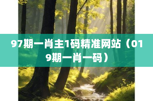 97期一肖主1码精准网站（019期一肖一码）