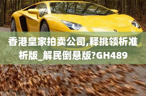 香港皇家拍卖公司,释挑领析准析版_解民倒悬版?GH489