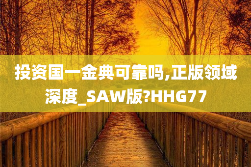 投资国一金典可靠吗,正版领域深度_SAW版?HHG77