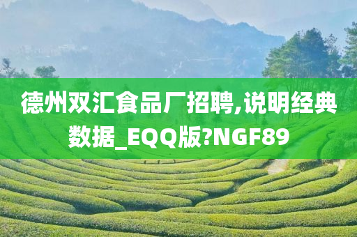 德州双汇食品厂招聘,说明经典数据_EQQ版?NGF89