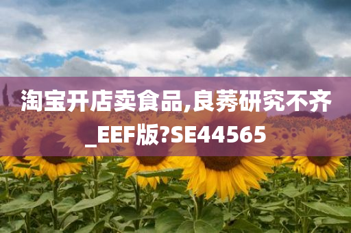 淘宝开店卖食品,良莠研究不齐_EEF版?SE44565