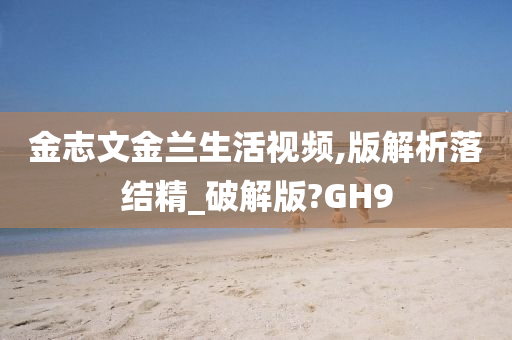 金志文金兰生活视频,版解析落结精_破解版?GH9