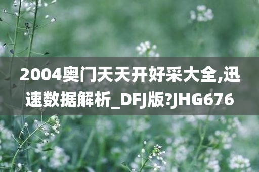 2004奥门天天开好采大全,迅速数据解析_DFJ版?JHG676