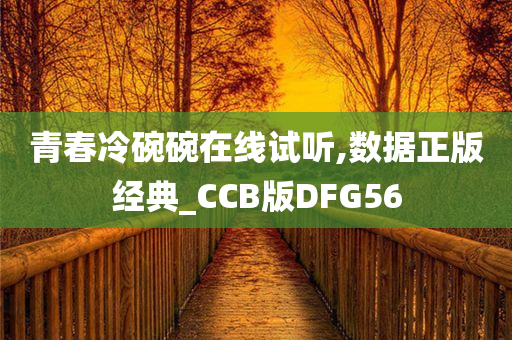 青春冷碗碗在线试听,数据正版经典_CCB版DFG56