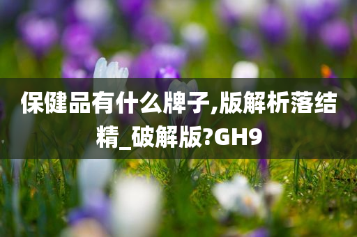 保健品有什么牌子,版解析落结精_破解版?GH9