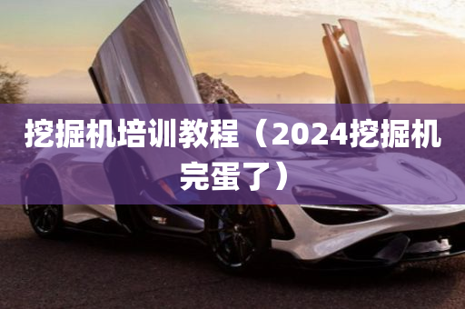 挖掘机培训教程（2024挖掘机完蛋了）