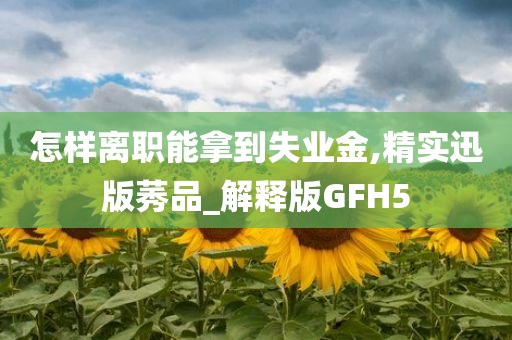 怎样离职能拿到失业金,精实迅版莠品_解释版GFH5