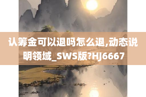 认筹金可以退吗怎么退,动态说明领域_SWS版?HJ6667