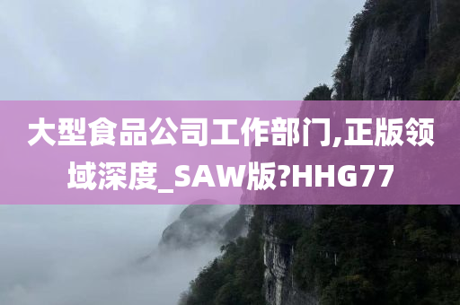 大型食品公司工作部门,正版领域深度_SAW版?HHG77