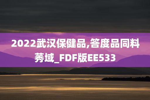 2022武汉保健品,答度品同料莠域_FDF版EE533