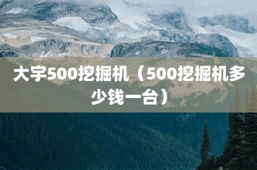 大宇500挖掘机（500挖掘机多少钱一台）