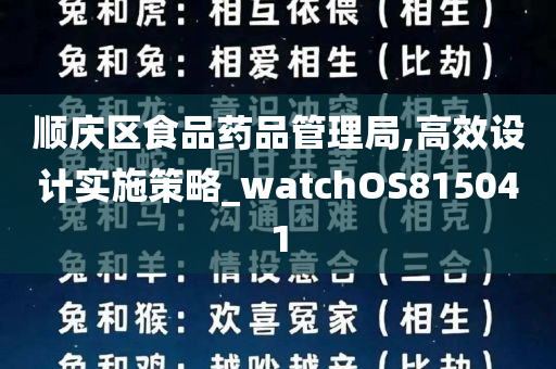 顺庆区食品药品管理局,高效设计实施策略_watchOS815041