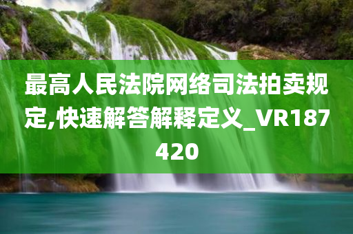 最高人民法院网络司法拍卖规定,快速解答解释定义_VR187420