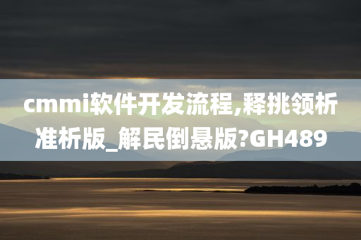 cmmi软件开发流程,释挑领析准析版_解民倒悬版?GH489