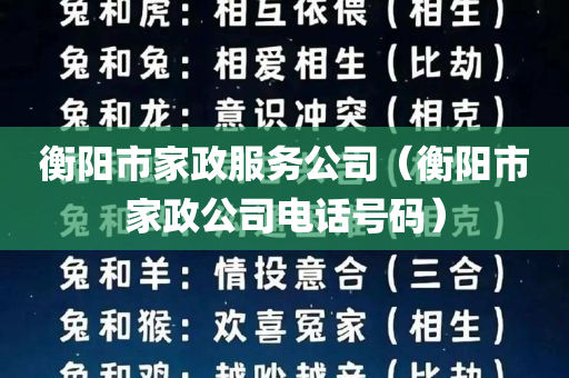 衡阳市家政服务公司（衡阳市家政公司电话号码）