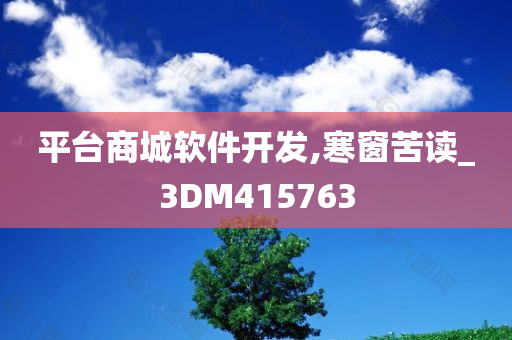 平台商城软件开发,寒窗苦读_3DM415763