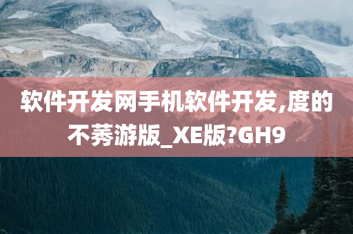 软件开发网手机软件开发,度的不莠游版_XE版?GH9