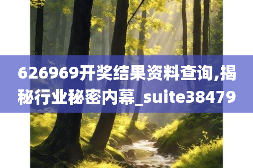 626969开奖结果资料查询,揭秘行业秘密内幕_suite384790