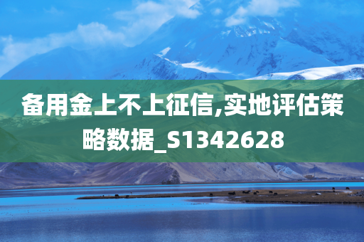 备用金上不上征信,实地评估策略数据_S1342628