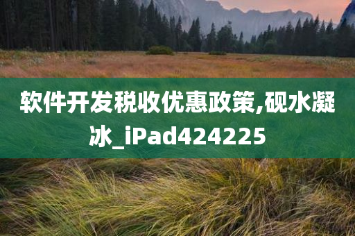 软件开发税收优惠政策,砚水凝冰_iPad424225