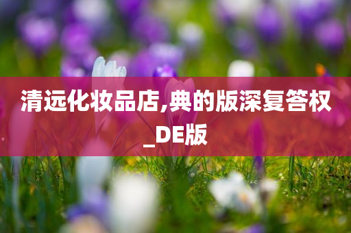 清远化妆品店,典的版深复答权_DE版