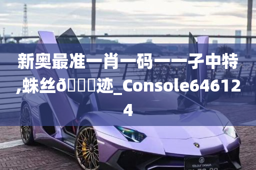 新奥最准一肖一码一一孑中特,蛛丝🐎迹_Console646124