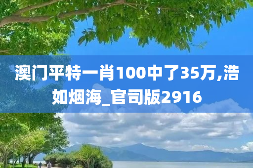 澳门平特一肖100中了35万,浩如烟海_官司版2916