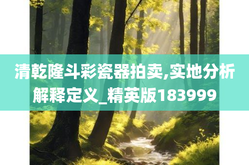 清乾隆斗彩瓷器拍卖,实地分析解释定义_精英版183999