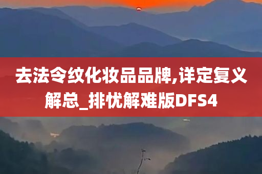 去法令纹化妆品品牌,详定复义解总_排忧解难版DFS4