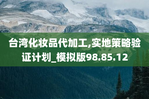 台湾化妆品代加工,实地策略验证计划_模拟版98.85.12