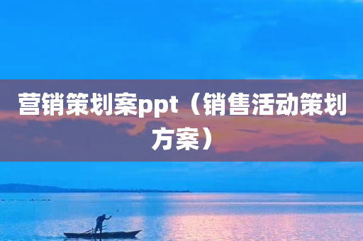 营销策划案ppt（销售活动策划方案）