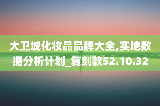 大卫城化妆品品牌大全,实地数据分析计划_复刻款52.10.32