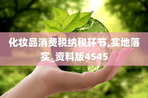 化妆品消费税纳税环节,实地落实_资料版4545