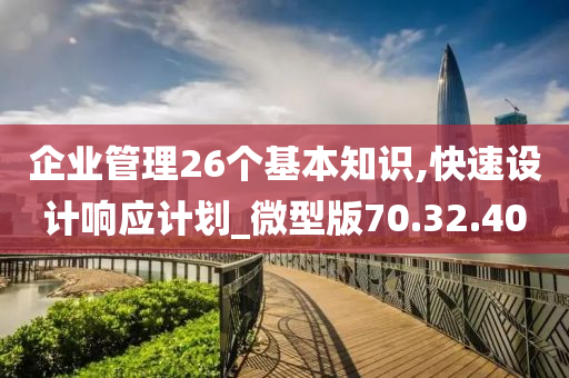 企业管理26个基本知识,快速设计响应计划_微型版70.32.40