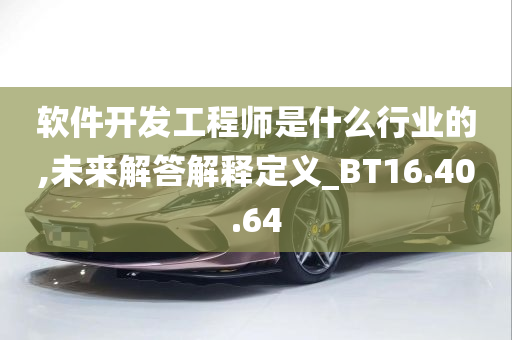 软件开发工程师是什么行业的,未来解答解释定义_BT16.40.64