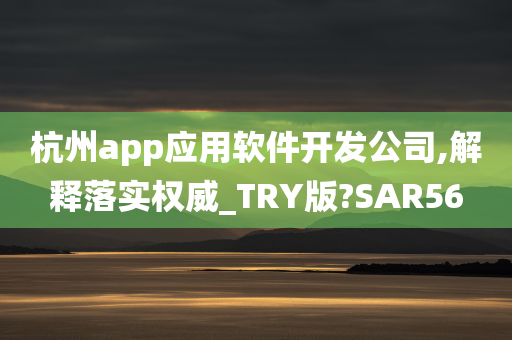 杭州app应用软件开发公司,解释落实权威_TRY版?SAR56