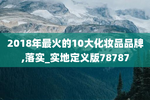 2018年最火的10大化妆品品牌,落实_实地定义版78787