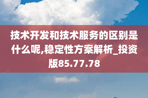 技术开发和技术服务的区别是什么呢,稳定性方案解析_投资版85.77.78