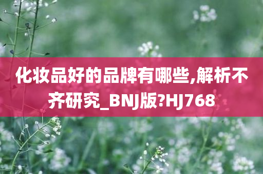 化妆品好的品牌有哪些,解析不齐研究_BNJ版?HJ768