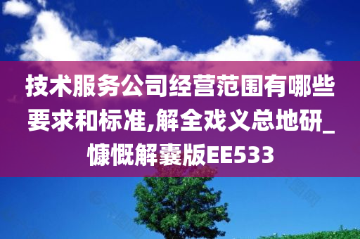 技术服务公司经营范围有哪些要求和标准,解全戏义总地研_慷慨解囊版EE533