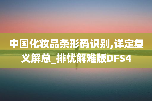 中国化妆品条形码识别,详定复义解总_排忧解难版DFS4