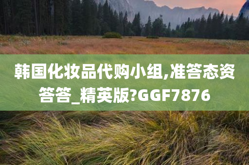 韩国化妆品代购小组,准答态资答答_精英版?GGF7876